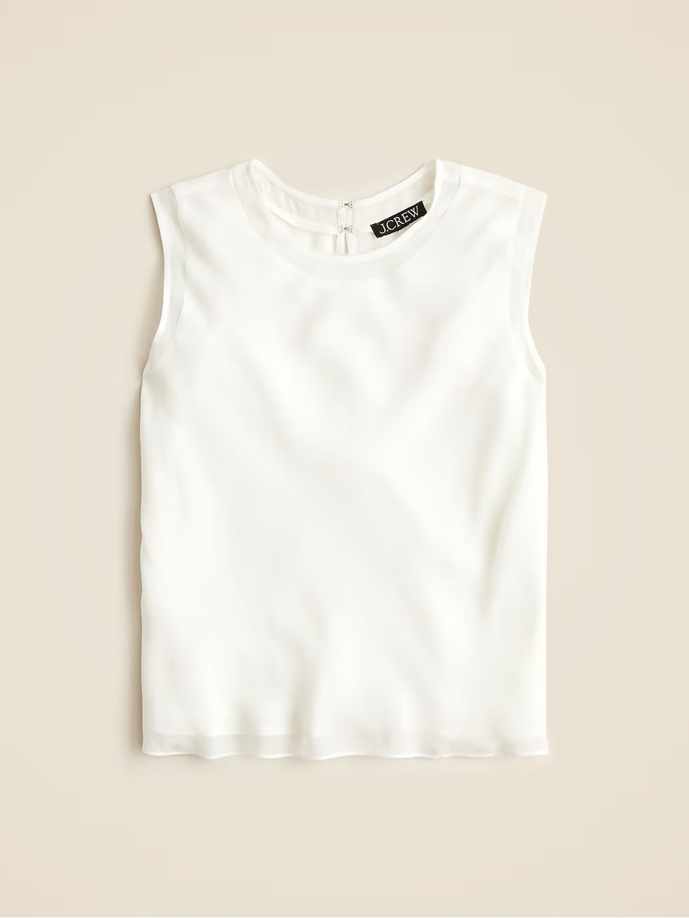 J. Crew Sleeveless Shell Top White Chiffon Size Medium NWT